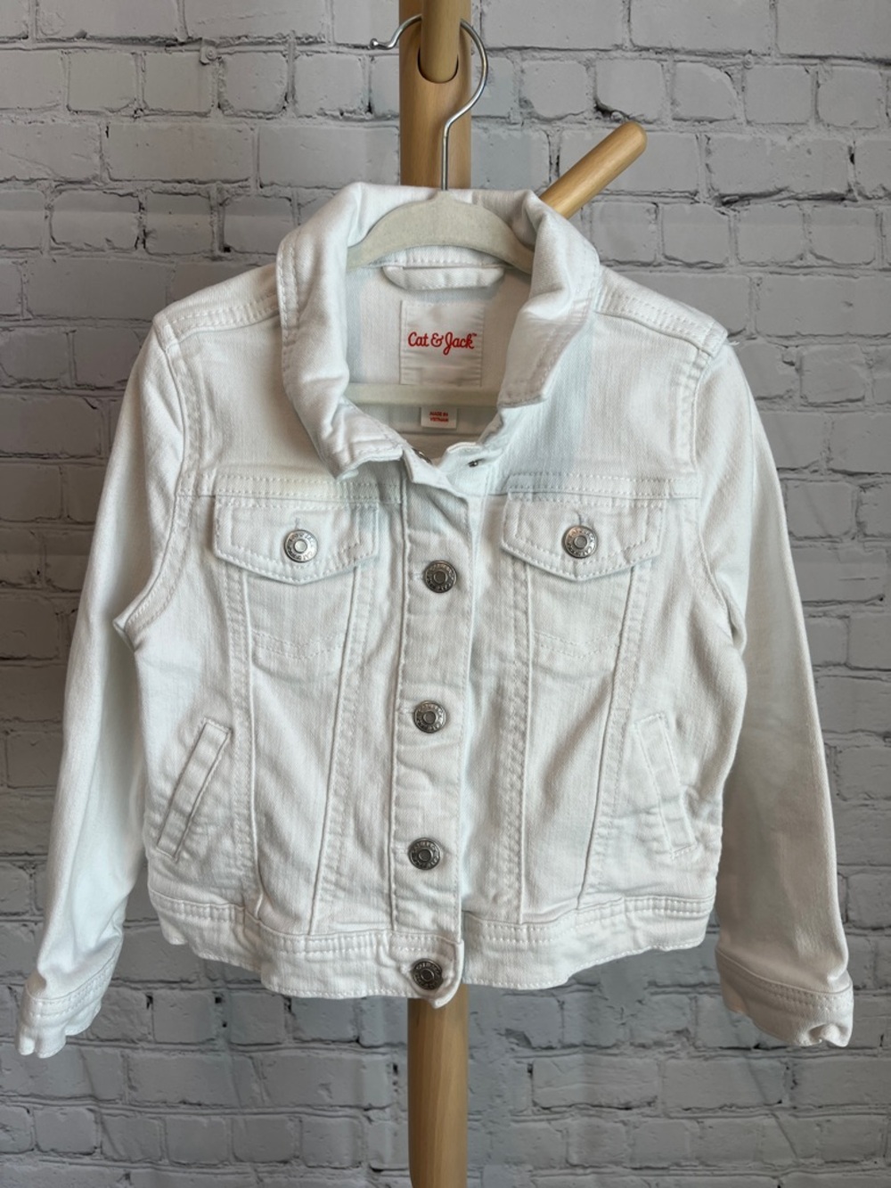 Cat & Jack Toddler Girl White Denim Jacket